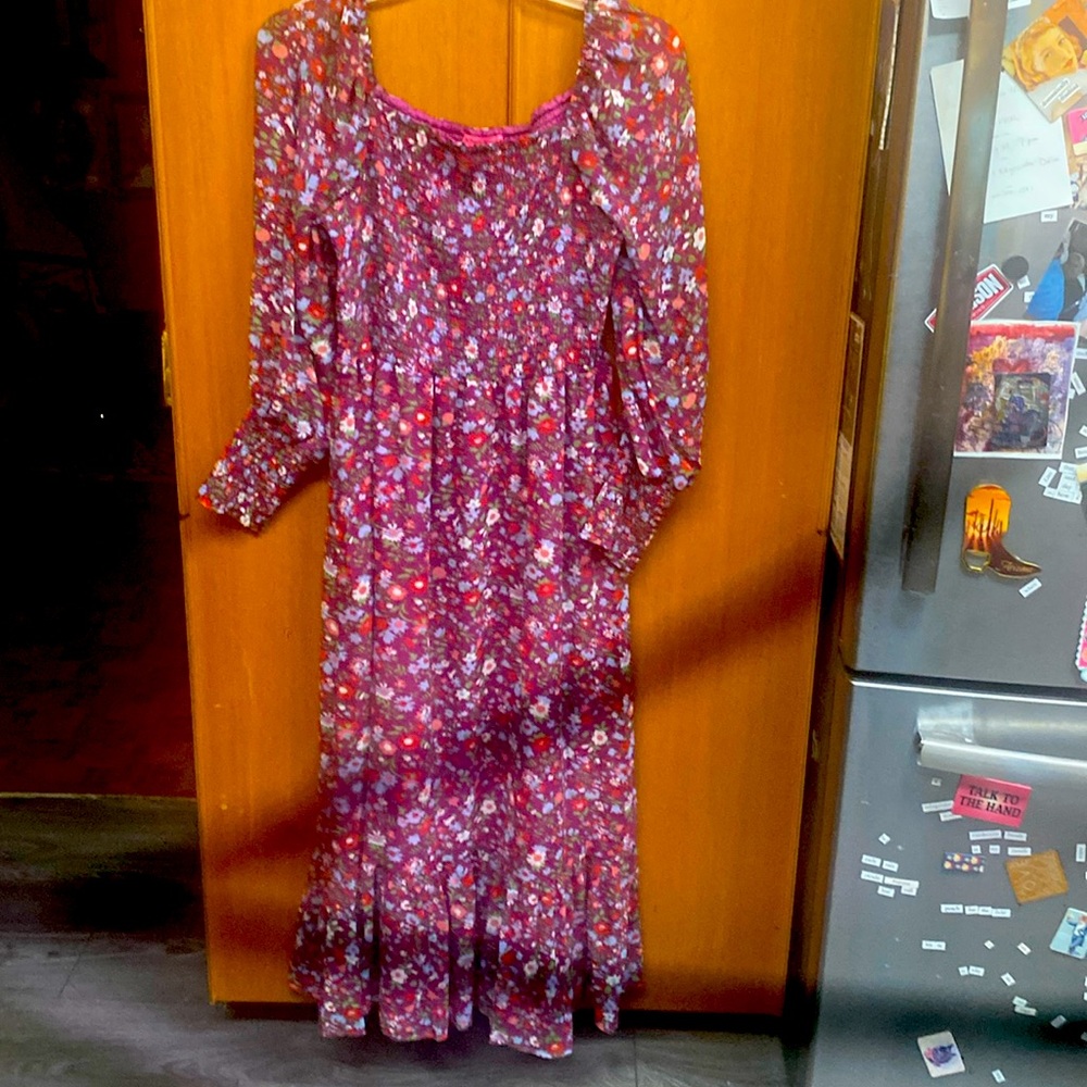 Xxl Betsy  Johnson. Bohemian smocked  floral dress